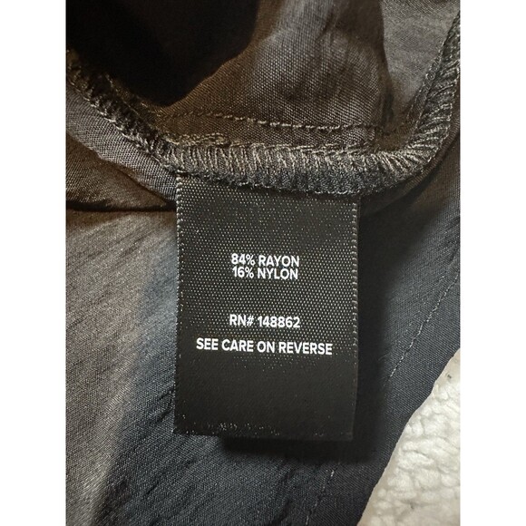 Torrid Plus Rayon Button Front V Neck Deep Black Blouse Sz 4X (26) - Picture 5 of 9